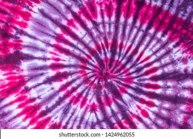 Colorful Abstract Psychedelic Tie Dye Swirl Design with deep purple fan stripes Pattern