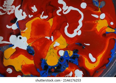 Colorful Abstract Synthetic Enamel Paint Texture As Abstract Background