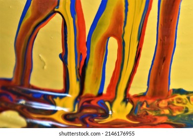 Colorful Abstract Synthetic Enamel Paint Texture As Abstract Background