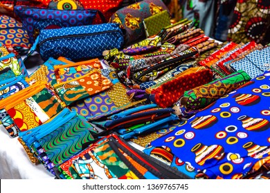 Colorful African fashion cloths in street market ,Kenya  Africa