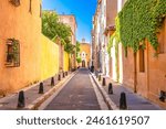 Colorful alley in Aix en Provance view, scenic south of France