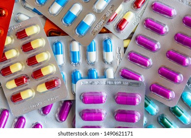 Colorful Antibiotic Drug Capsule Pills Blister Stock Photo (Edit Now ...