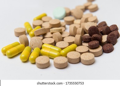 Colorful antibiotic drug capsule pills - Shutterstock ID 1735550753