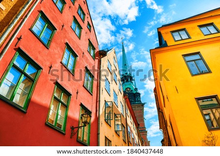 Similar – Yellow houses Architecture