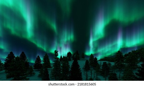 Colorful Aurora borealis northern lights. - Powered by Shutterstock
