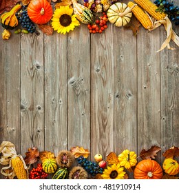 Colorful autumn border for Halloween and Thanksgiving