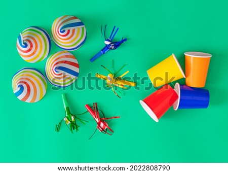 Similar – Image, Stock Photo Red gift box with party confetti. Celebration concept