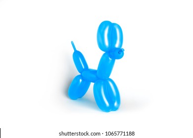 Colorful Balloon Dog Isolated On A White Studio Background