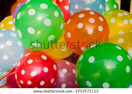 Colorful balloon with polka dot pattern