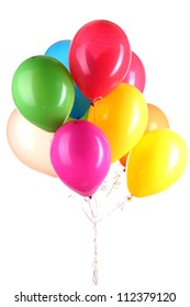 Hand Holds Colorful Balloons Isolated On Stock Photo (Edit Now) 111980345