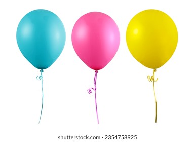 Colorful Balloons isolated on white Background. Childrens party, celebration - Powered by Shutterstock