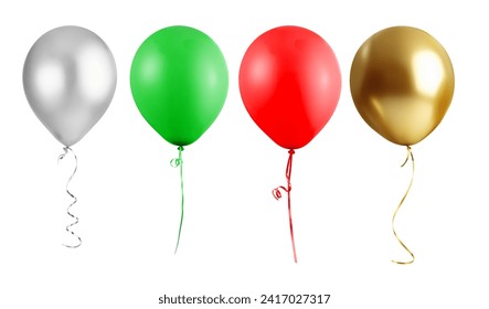 Colorful Balloons isolated on white Background.