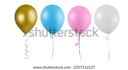 Colorful Balloons isolated on white Background. Childrens party, celebration