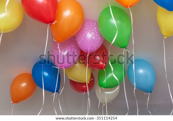 Colorful Balloons On Ceiling Birthday Stock Image Download Now