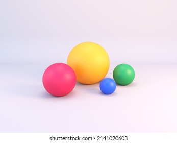 Colorful Balls and sphere in studio - Shutterstock ID 2141020603