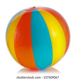 Colorful Beach Ball Isolated On White Background