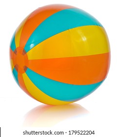 Colorful Beach Ball Isolated On White Background 