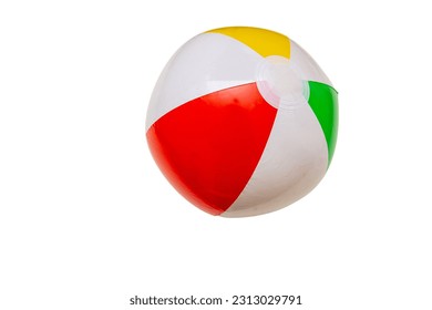 Colorful beach ball isolated on transparent background,  - Shutterstock ID 2313029791