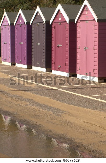 Colorful Beach Cabins Bournemouth Seaside Uk Stock Photo Edit Now