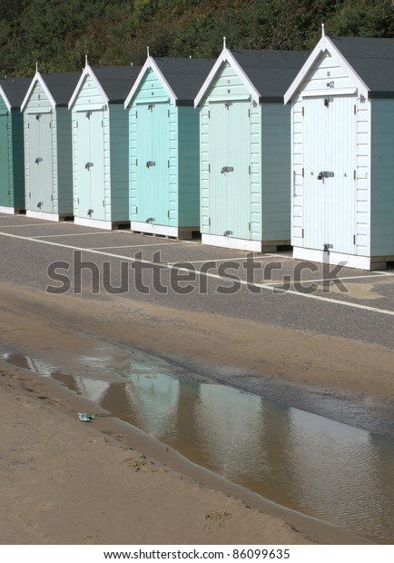 Colorful Beach Cabins Bournemouth Seaside Uk Stock Photo Edit Now