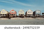 Colorful beach houses along the coast of Myrtle Beach, South Carolina