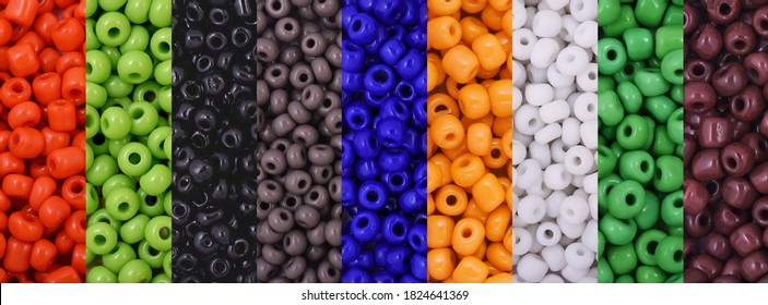 Colorful Beads Background. Background pattern of multicolor beads.Palette of colors beads.
