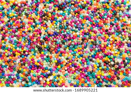 colorful beads on the white background.