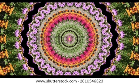 Colorful, beautiful patterns move rhythmically and pulsating