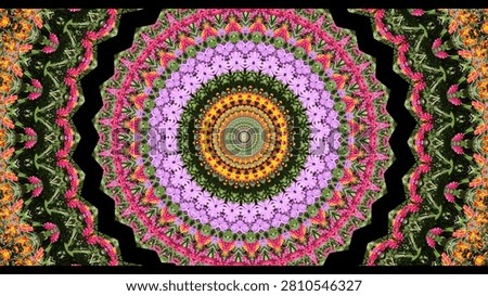 Colorful, beautiful patterns move rhythmically and pulsating