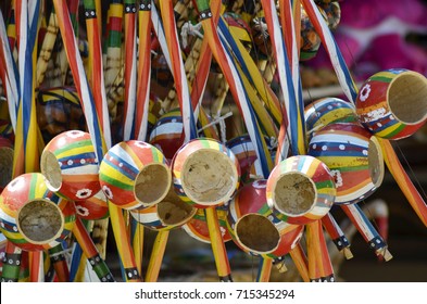 Colorful Berimbau. Salvador, Bahia, Brazil.