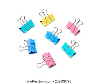 Colorful Binder Clip Isolated On White Background