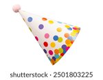 Colorful birthday cap isolated on white background