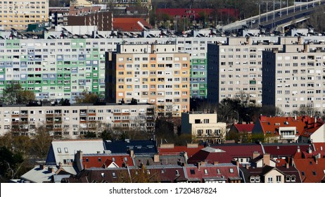 Colorful Block Of Flats In Old Buda Part Of Budapest, Hungary