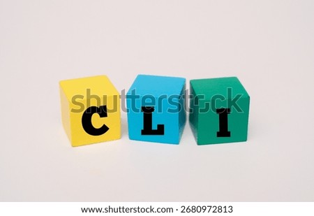 Colorful block with text CLI. CLI acronym for Command Line Interface