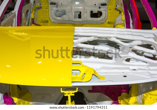 Colorful body frames of the\
car