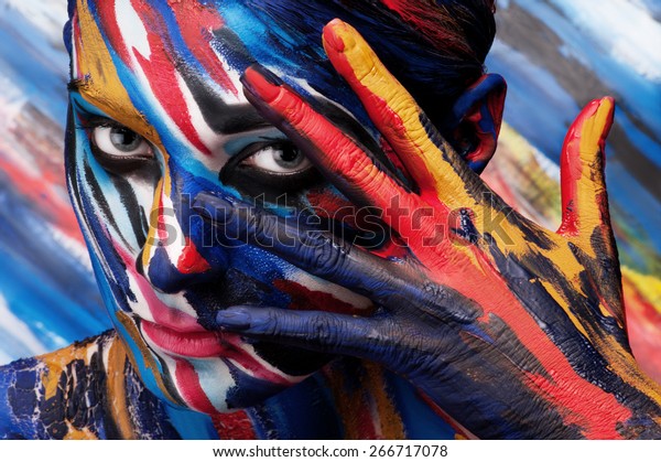 Colorful Body Painting On Body Girl Stock Photo 266717078 | Shutterstock