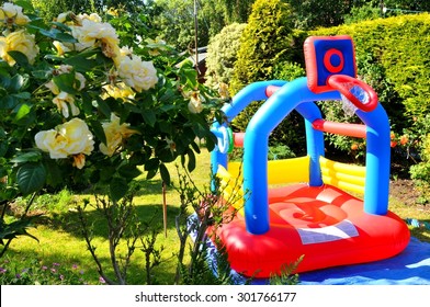 Colorful Bouncing Castle In The Garden