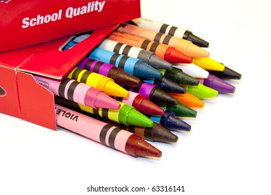 colorful box of school  children's crayons