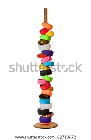 Colorful bracelets on the stand