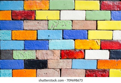 Colorful Brick Wall Background Stock Photo (Edit Now) 326801399