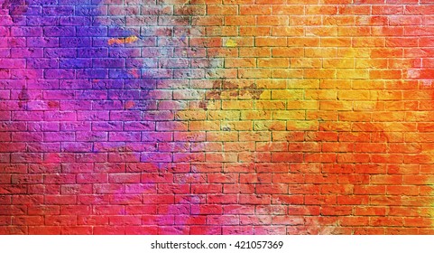 Colorful  brick wall background