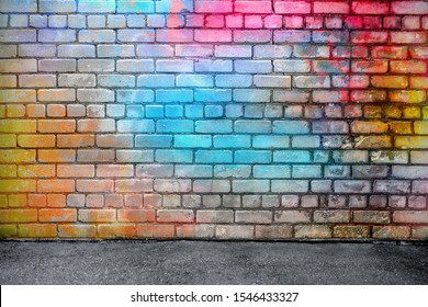 Colorful brick wall interior, grunge background - Shutterstock ID 1546433327