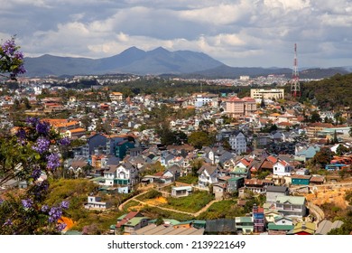 Colorful And Brightly Painted Houses In Da Lat - The Largest City Of The Central Highlands Region In Vietnam.