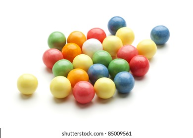 Colorful Bubble Gum Balls Isolated On White