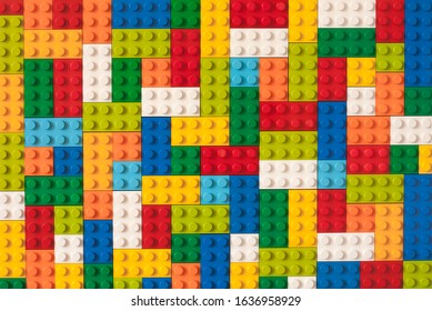 Colorful building blocks top view - Shutterstock ID 1636958929