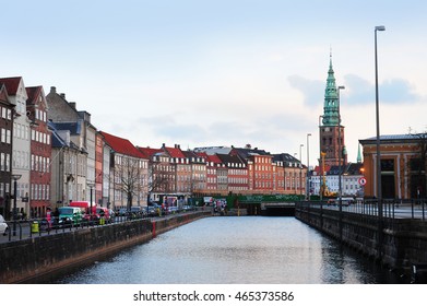 Colorful Building In The City Of Copenhagen In Winter.