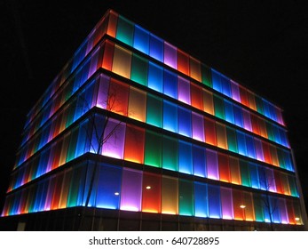 Colorful Building At Night.