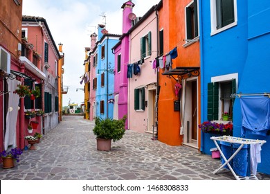 Colorful buildings in Burano island, Venice, Italy. Architecture of Venice - Powered by Shutterstock