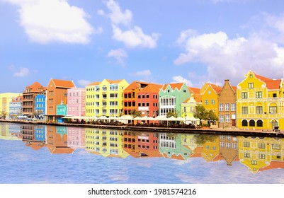 Colorful Buildings Of Willemstad, Curacao, ABC, Netherlands