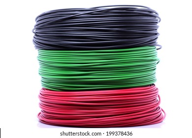 Colorful cable on white background